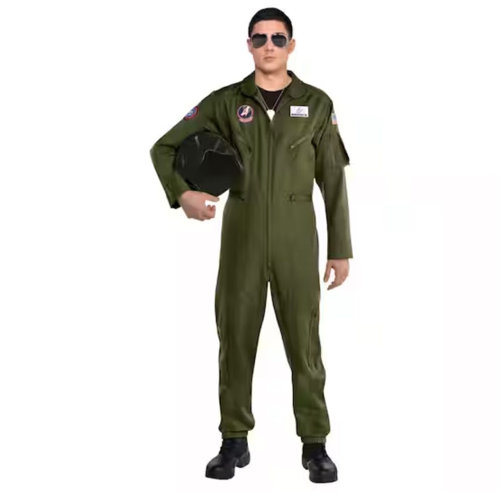 Men's Olive Flight Coverall Jumpsuit - Military Style